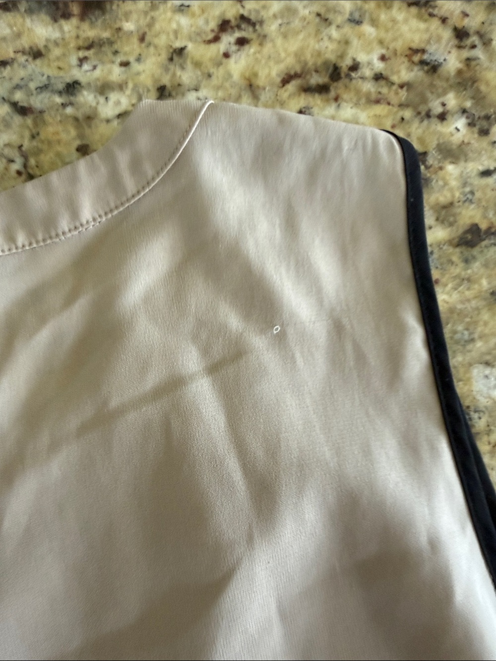 Calvin Klein Beige Sleeveless Blouse with Black Trim - Picture 8 of 8